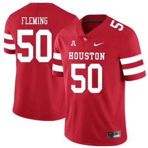 Men Houston Cougars #50 Aymiel Fleming Red 2018 Embroidery Jersey 647884-909