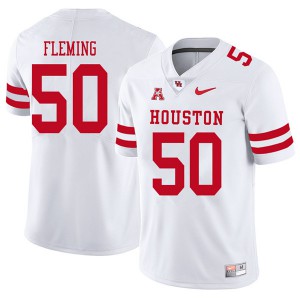 Men Houston Cougars #50 Aymiel Fleming White 2018 Official Jerseys 429228-677