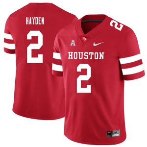Men's University of Houston #2 D.J. Hayden Red 2018 Embroidery Jersey 600001-536
