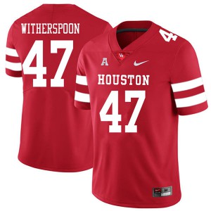 Mens Houston #47 Dalton Witherspoon Red 2018 NCAA Jersey 241341-902