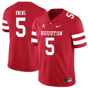 Men's UH Cougars #5 Darrion Owens Red 2018 Player Jersey 527615-127