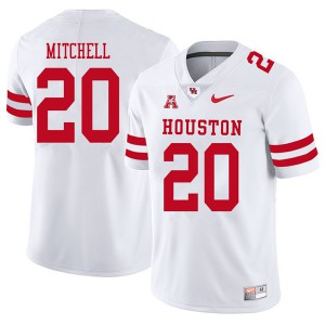 Mens Houston Cougars #20 Davion Mitchell White 2018 Football Jerseys 272186-330