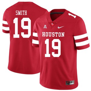 Mens University of Houston #19 Javian Smith Red 2018 Official Jersey 994620-841