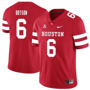 Men Houston Cougars #6 Khari Dotson Red 2018 Official Jerseys 472959-361