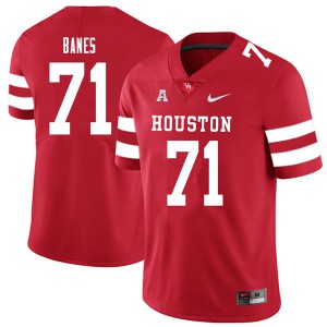 Men's University of Houston #71 Max Banes Red 2018 NCAA Jerseys 140206-846