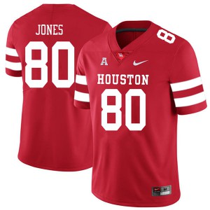 Mens University of Houston #80 Noah Jones Red 2018 Official Jersey 747885-707