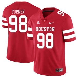 Mens Houston Cougars #98 Payton Turner Red 2018 Embroidery Jersey 413844-800