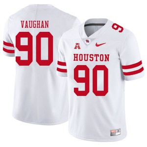 Mens Houston Cougars #90 Zach Vaughan White 2018 Player Jersey 691117-243