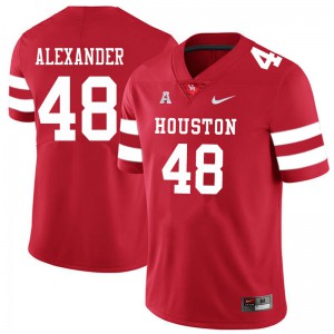 Mens Houston Cougars #48 Bo Alexander Red College Jersey 896689-850