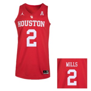 Men UH Cougars #2 Caleb Mills Red Jordan Brand Basketball Jerseys 650650-778