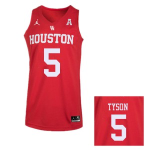 Mens Houston #5 Cameron Tyson Red Jordan Brand University Jerseys 910695-544