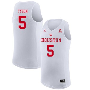 Mens University of Houston #5 Cameron Tyson White Jordan Brand University Jersey 977004-550