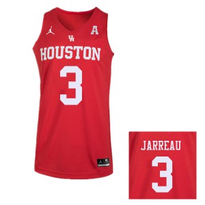 Men's UH Cougars #3 DeJon Jarreau Red Jordan Brand University Jersey 376267-256