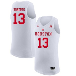 Men's University of Houston #13 J'Wan Roberts White Jordan Brand NCAA Jersey 769230-657