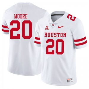 Mens Cougars #20 Jordan Moore White College Jerseys 288505-826