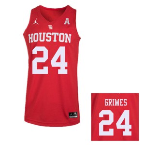 Men Houston Cougars #24 Quentin Grimes Red Jordan Brand High School Jersey 171165-202