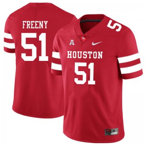 Men's Houston #51 Tariq Freeny Red Embroidery Jersey 270870-912