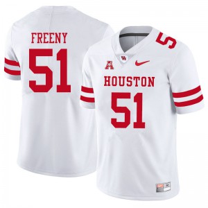 Mens UH Cougars #51 Tariq Freeny White Official Jersey 491702-194