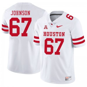 Men Houston #67 Cam'Ron Johnson White Football Jersey 244463-375