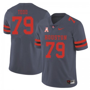 Men's Houston Cougars #79 Chayse Todd Gray Embroidery Jersey 895686-826