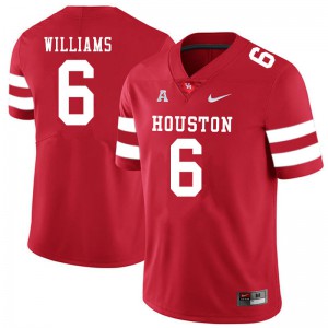 Mens Houston Cougars #6 Damarion Williams Red Stitch Jersey 996641-650