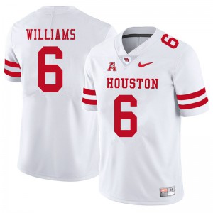 Mens Houston #6 Damarion Williams White Stitched Jerseys 171477-277