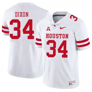 Men Houston Cougars #34 Dylan Dixon White Stitched Jersey 455166-136