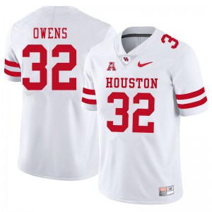 Men's UH Cougars #32 Gervarrius Owens White Official Jersey 679606-683