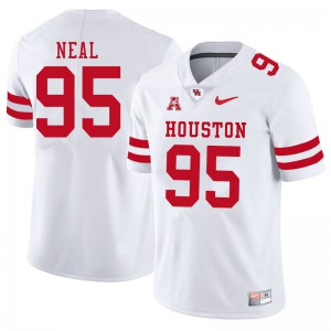 Men's Houston Cougars #95 Jamykal Neal White University Jerseys 510305-444