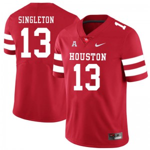 Men University of Houston #13 Jeremy Singleton Red NCAA Jersey 257144-621