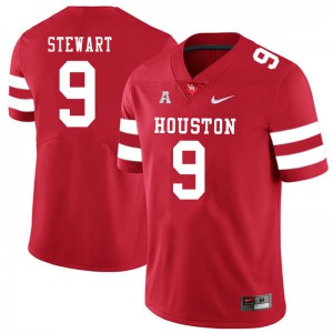 Mens University of Houston #9 JoVanni Stewart Red Player Jerseys 815106-239