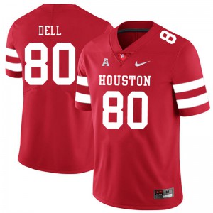 Men Houston #80 Nathaniel Dell Red NCAA Jerseys 467678-641