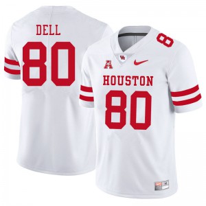 Men's Houston Cougars #80 Nathaniel Dell White Official Jerseys 527848-760