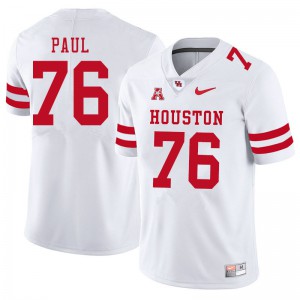 Men Houston Cougars #76 Patrick Paul White Stitch Jersey 956610-692