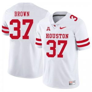 Mens University of Houston #37 Terrell Brown White Stitched Jerseys 296245-670