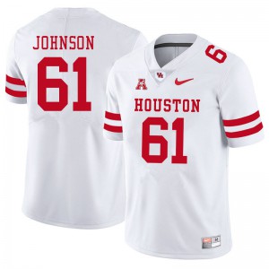 Mens Houston #61 Benil Johnson White Embroidery Jerseys 656531-371