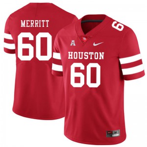 Men's Houston #60 Brian Merritt Red Football Jersey 932897-865