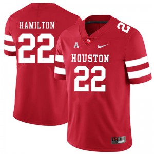 Men UH Cougars #22 Jamaal Hamilton Red Embroidery Jersey 746384-168
