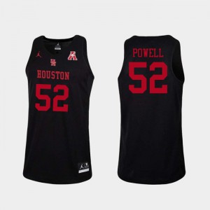 Men's Houston #52 Kiyron Powell Black Basketball Jerseys 409778-203