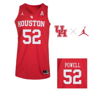 Men's Houston Cougars #52 Kiyron Powell Red Stitched Jerseys 118056-916