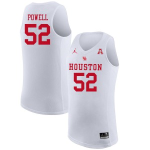 Men's Houston #52 Kiyron Powell White Official Jerseys 253400-510