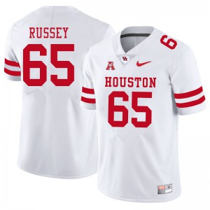 Men Houston Cougars #65 Kody Russey White University Jersey 188268-563