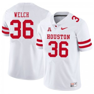 Mens Houston Cougars #36 Mike Welch White Stitched Jersey 575313-590