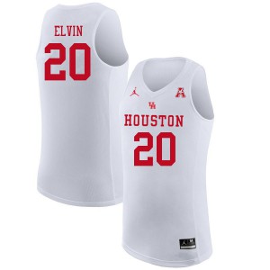 Men's Houston #20 Ryan Elvin White Basketball Jersey 547067-340
