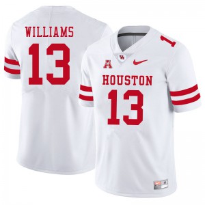 Men's University of Houston #13 Sedrick Williams White NCAA Jersey 396115-231