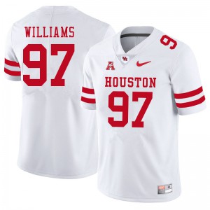 Mens Houston Cougars #97 Tre Williams White Official Jerseys 140494-533