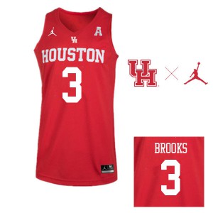 Men Houston Cougars #3 Armoni Brooks Red Jordan Brand College Jersey 834842-796