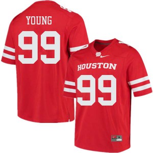 Men's University of Houston #99 Blake Young Red Embroidery Jerseys 100224-333