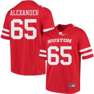 Men's Houston #65 Bo Alexander Red Player Jerseys 288946-536