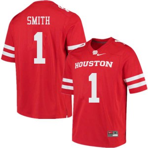 Men UH Cougars #1 Bryson Smith Red Stitched Jerseys 515208-918